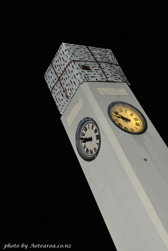ho ho ho, Xmas box on top of the Devonport clock tower